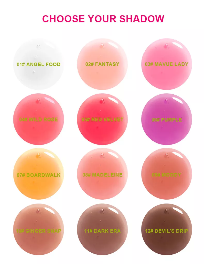 Lip plumping oil color shades