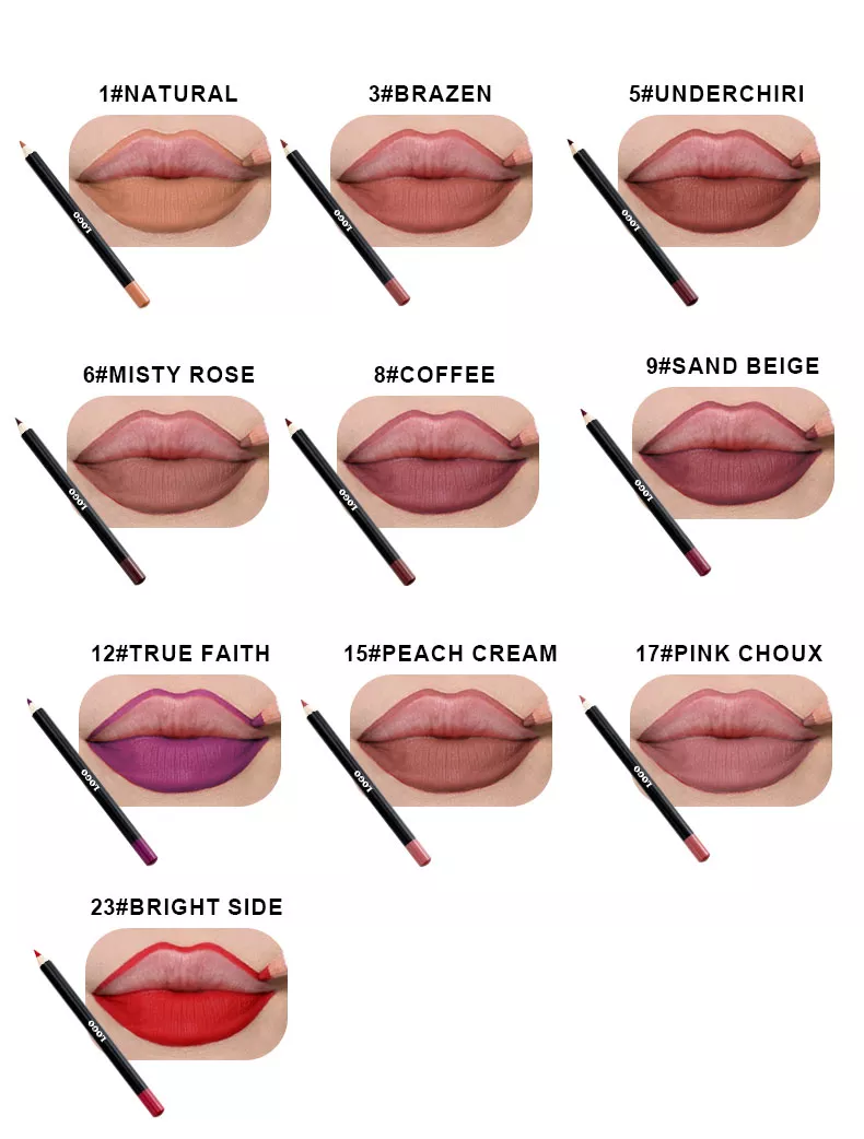 Lip liner white package color shades