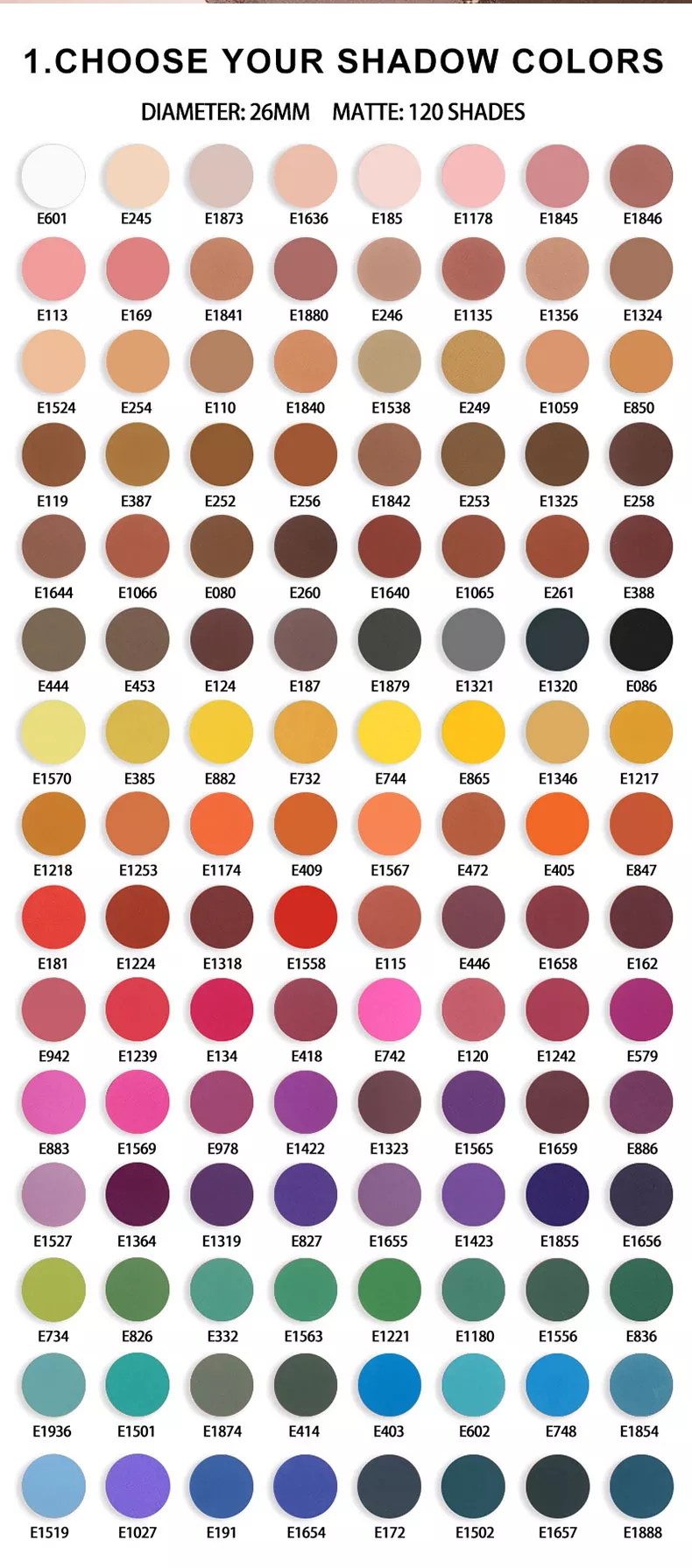 Eyeshadow palette color shades