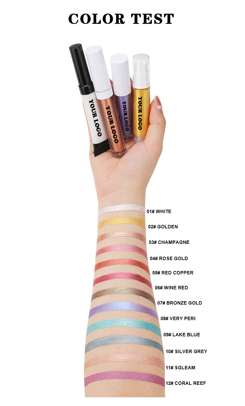 Swatch of Liquid Highlighter Makeup Manufacturer