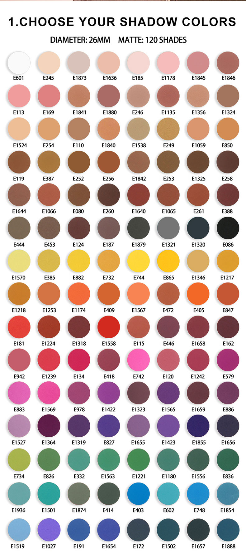 Duo eyeshadow color shades